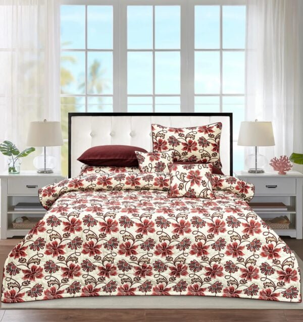 Red Floral Bedding