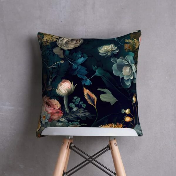 Floral Cushion cover with Black Base