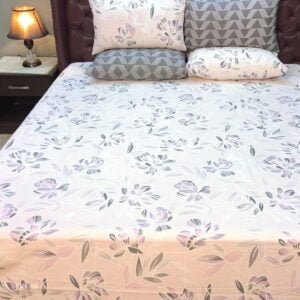 Grey Purple Floral Bedding
