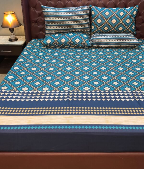 Diamond Print Blue Bedding