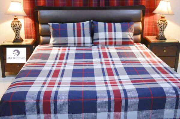 Blue Red Chekered Bedding