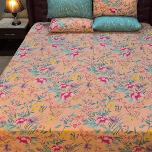 Blue Pink Floral Bedding