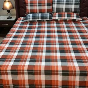 Black Orange check Print