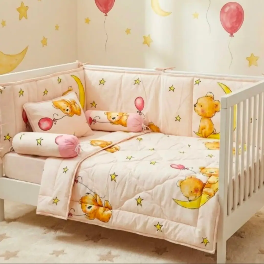 Pink Bears Cot Set