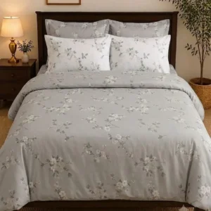 Grey White Floral Design