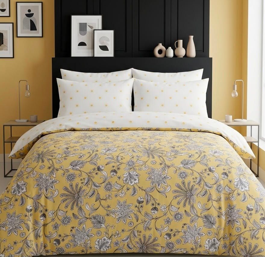 Yellow Grey Floral design - Image 2