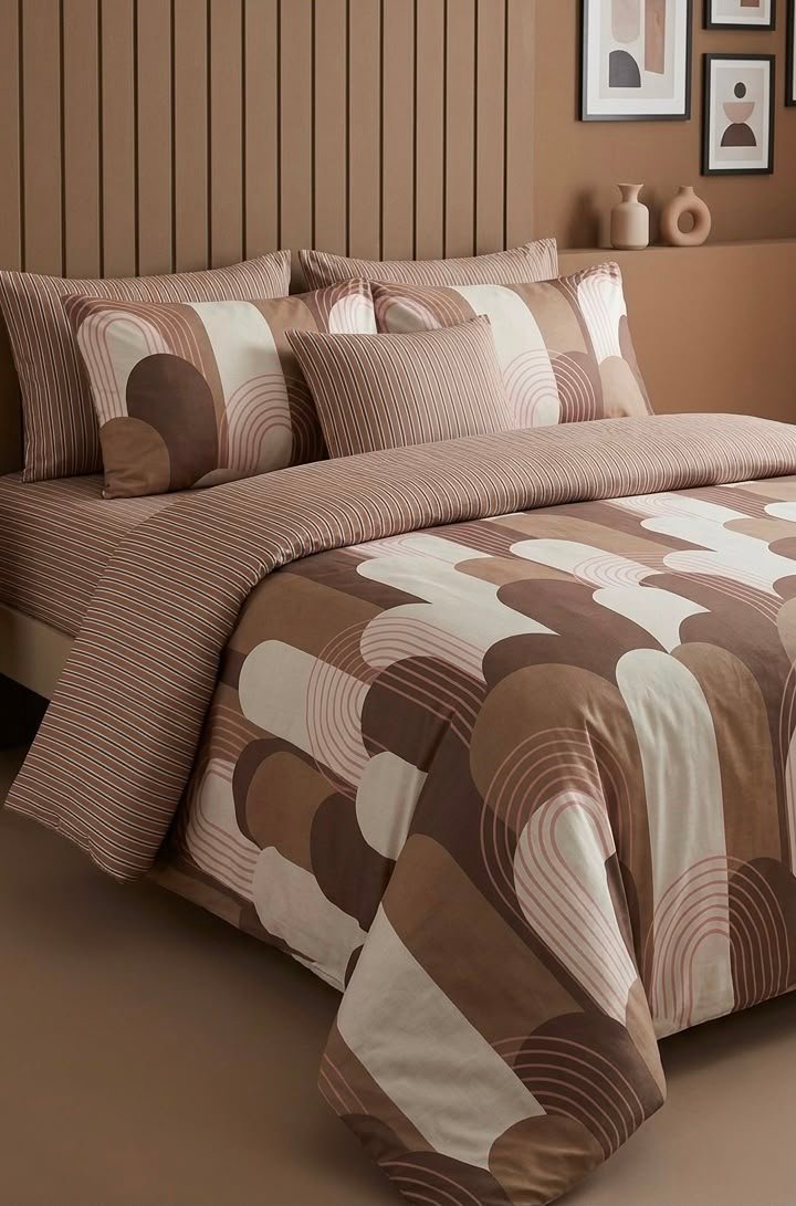 Brown & Off white abstract design